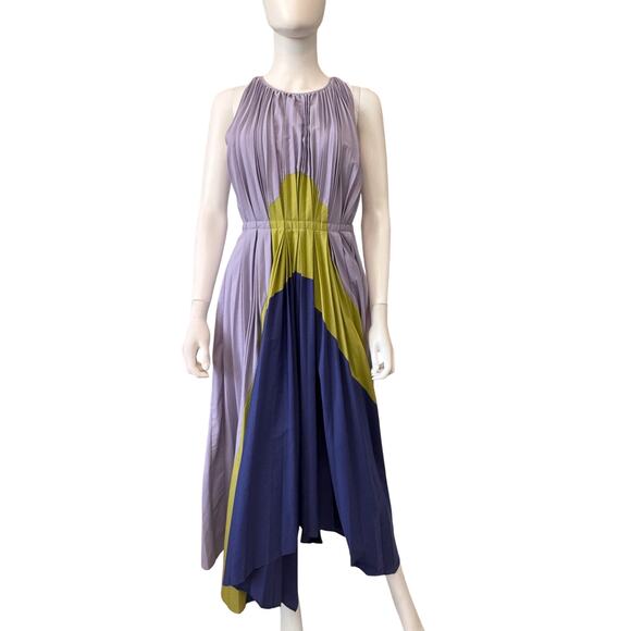 BIBHU MOHAPATRA Collective Purple Pleated Panel Casual Dress Size 6 - Picture 4 of 8